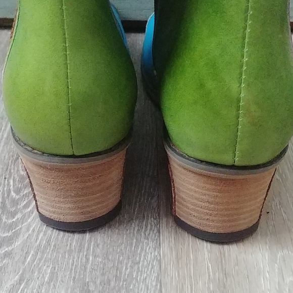 Handmade Boho 60s Leather  Knee High Boots 37 - Picture 5 of 9